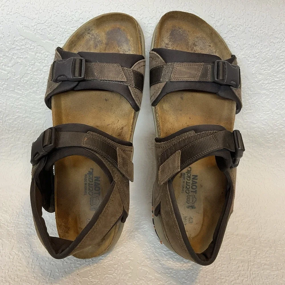 Naot Lappland Sandals Mens 43/10 Brown Slingback Strap‎ Comfort Shoe Gorpcore